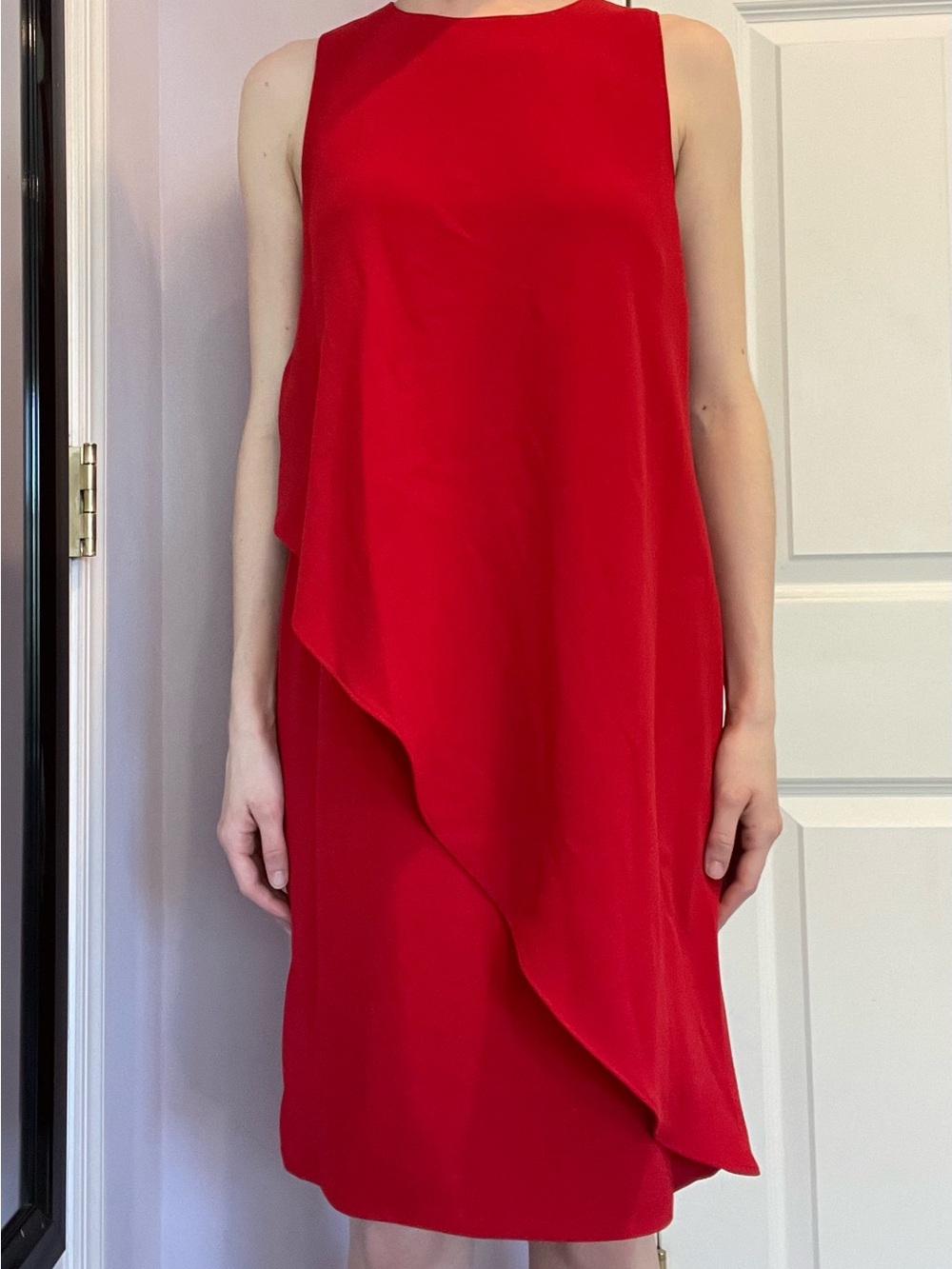 NWT Lauren by Ralph Lauren Red Formal Asymmetrical Sheath Dress